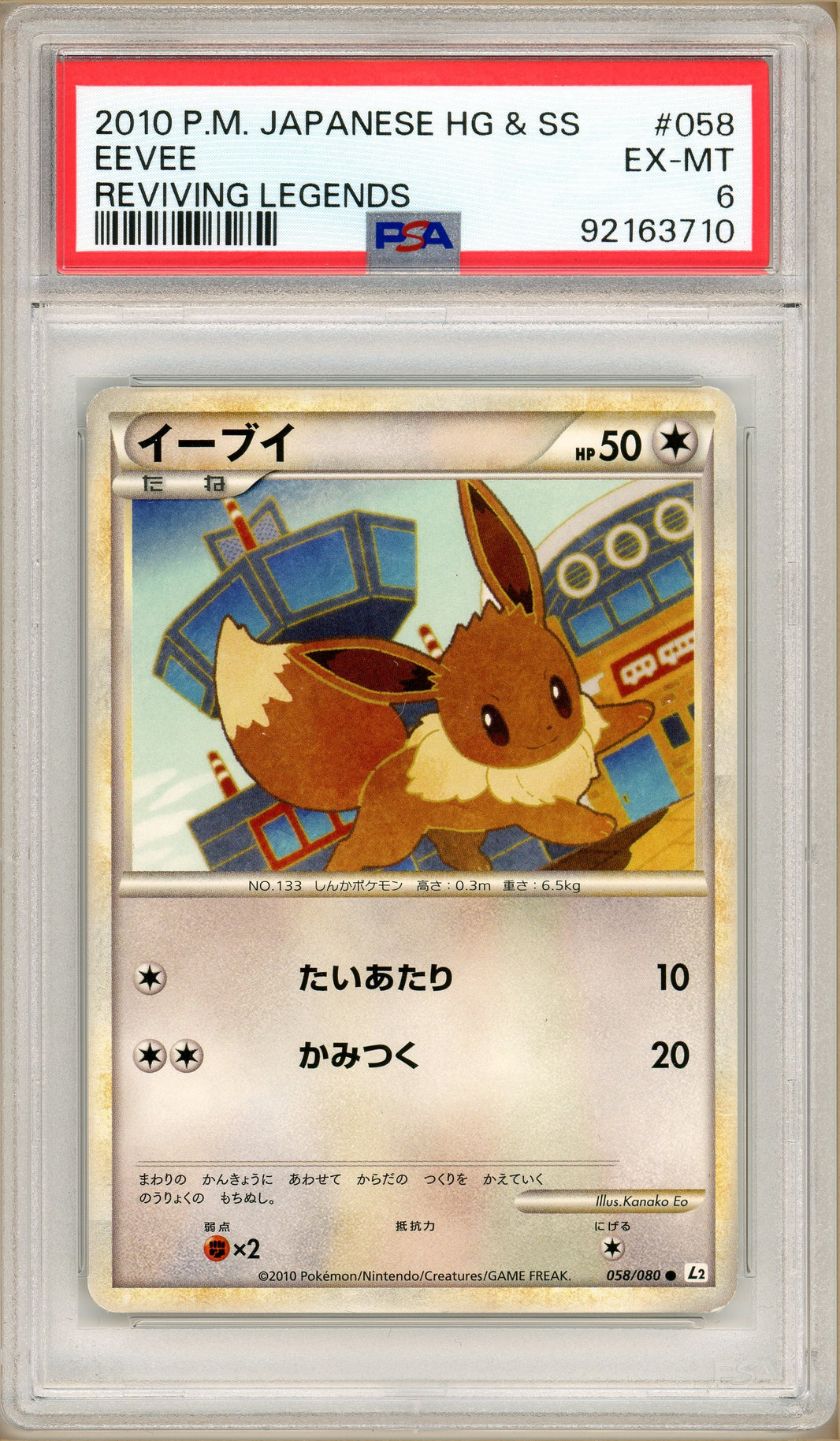 Pokémon - Eevee Reviving Legends unlimited #058 PSA 8
