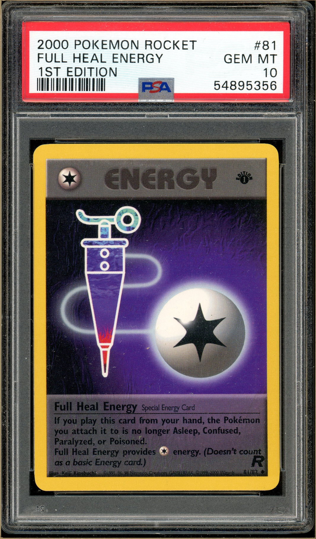 Pokémon - Full Heal Energy - Team Rocket 1st Edition #81 PSA 10
