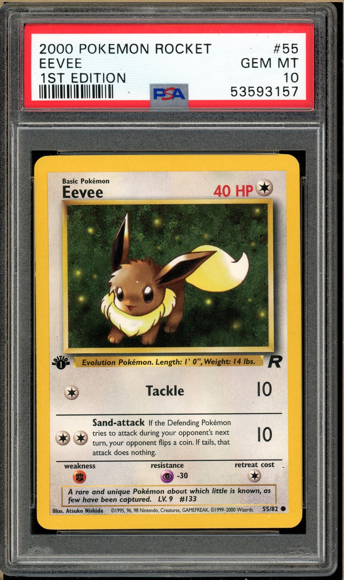 Pokémon - Eevee - Team Rocket 1st Edition #55 PSA 10