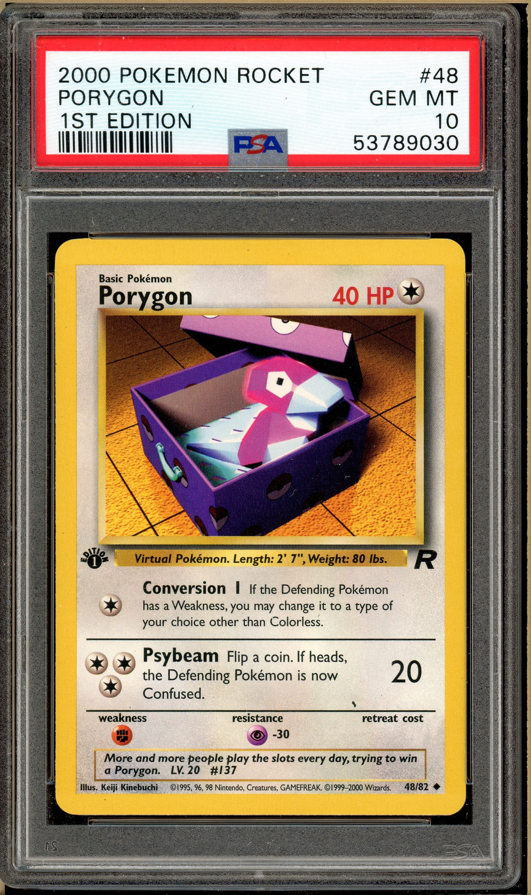Pokémon - Porygon - Team Rocket 1st Edition #48 PSA 10