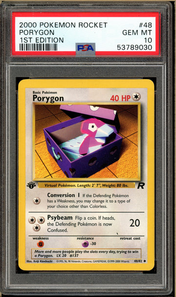 Pokémon - Porygon - Team Rocket 1st Edition #48 PSA 10