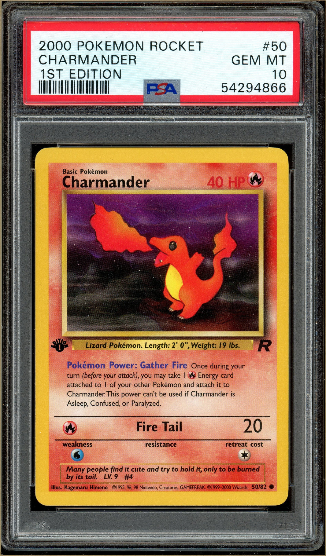 Pokémon - Dark Charmander - Team Rocket 1st Edition #50 PSA 10