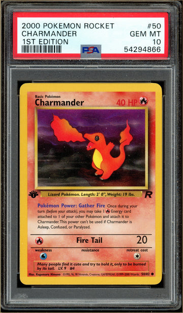 Pokémon - Dark Charmander - Team Rocket 1st Edition #50 PSA 10