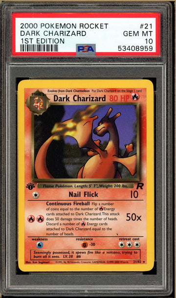 Pokémon - Dark Charizard - Team Rocket 1st Edition #21 PSA 10