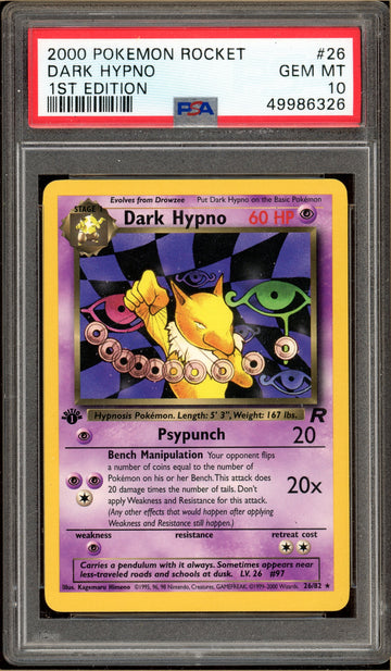 Pokémon - Dark Hypno - Team Rocket 1st Edition #26 PSA 10