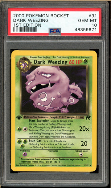 Pokémon - Dark Weezing - Team Rocket 1st Edition #31 PSA 10