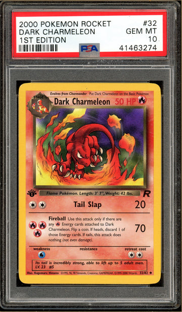 Pokémon - Dark Charmeleon - Team Rocket 1st Edition #32 PSA 10