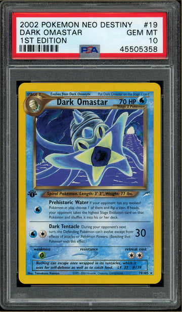 Pokémon - Dark Omastar Neo Destiny 1st Edition #19 PSA 10