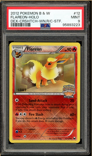 Pokémon - Flareon, Dark Explorers Staff Promo #12 PSA 9