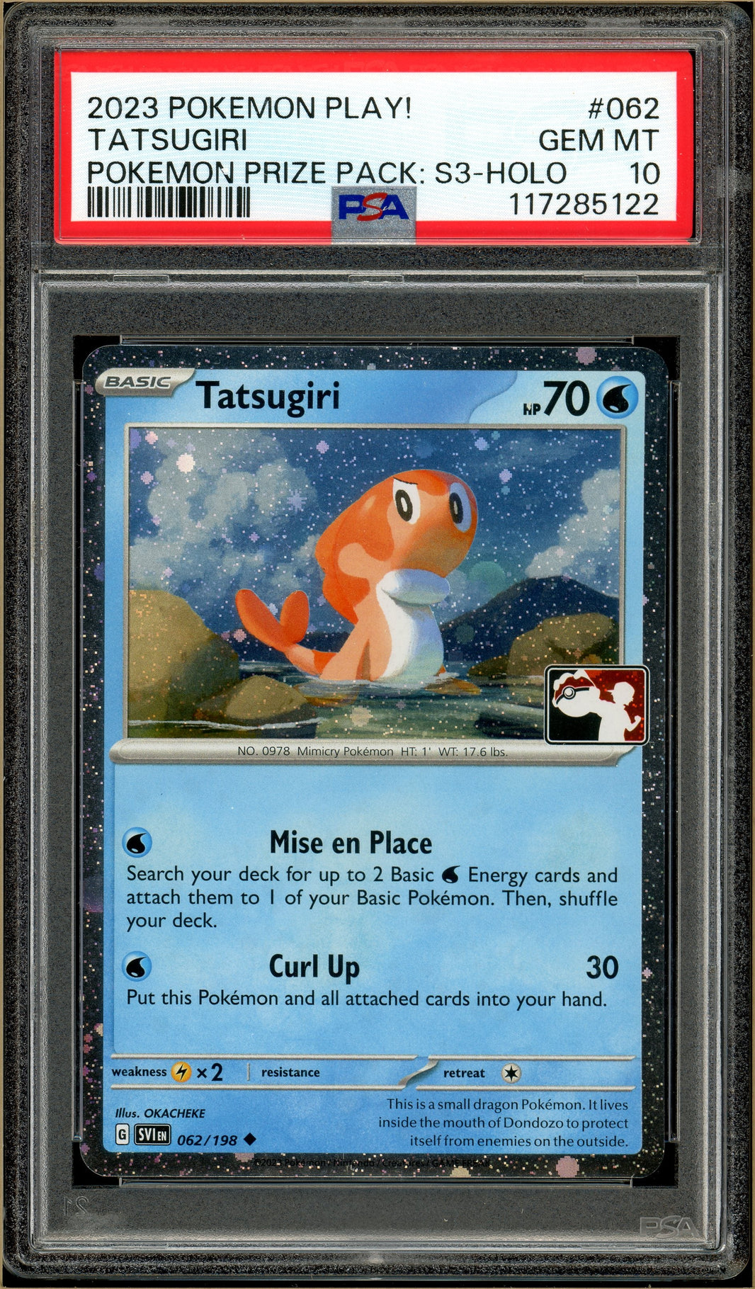 Pokémon -Tatsugiri, Prize Pack Serie 3 #062 PSA 10