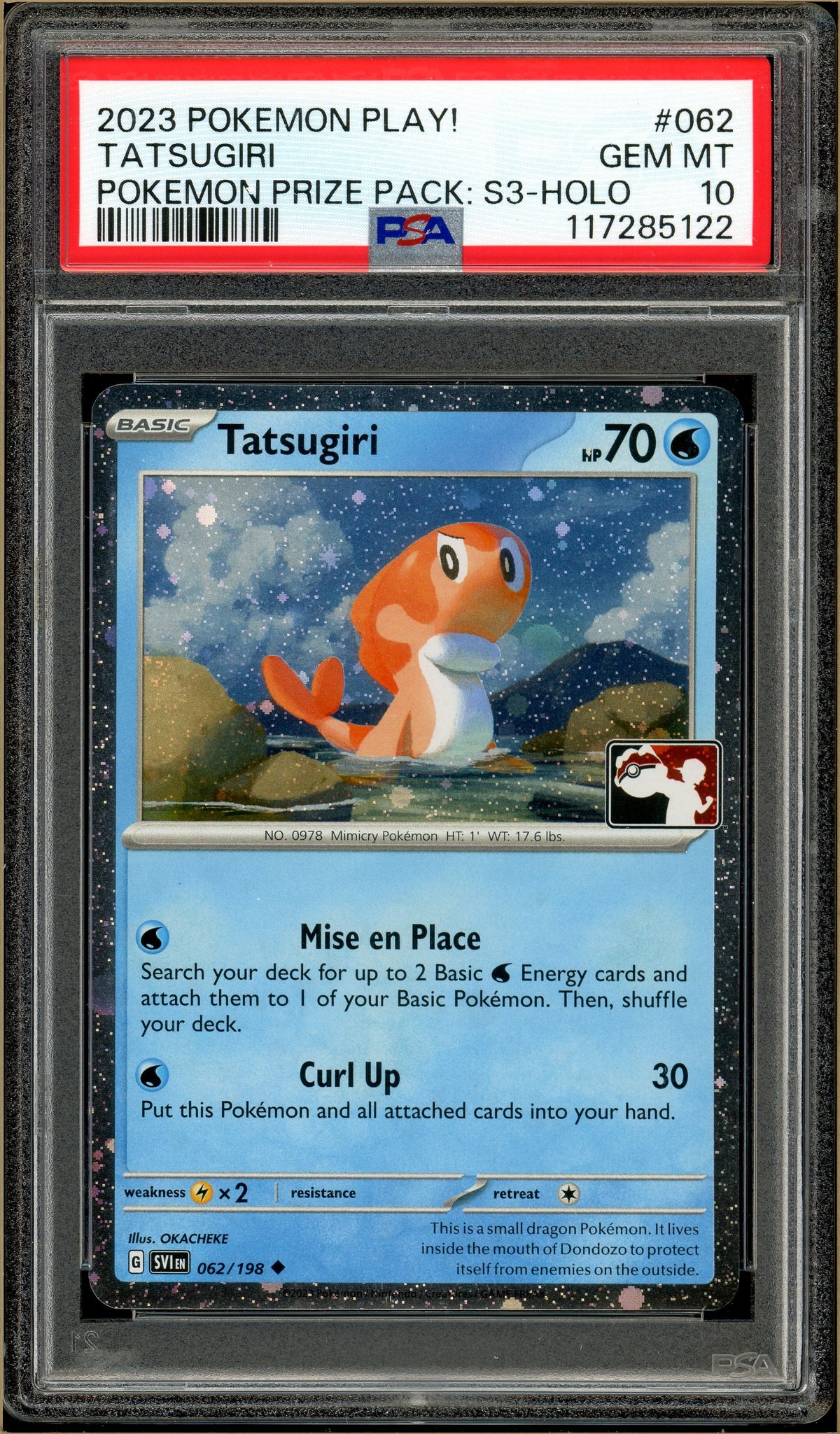 Pokémon -Tatsugiri, Prize Pack Serie 3 #062 PSA 10