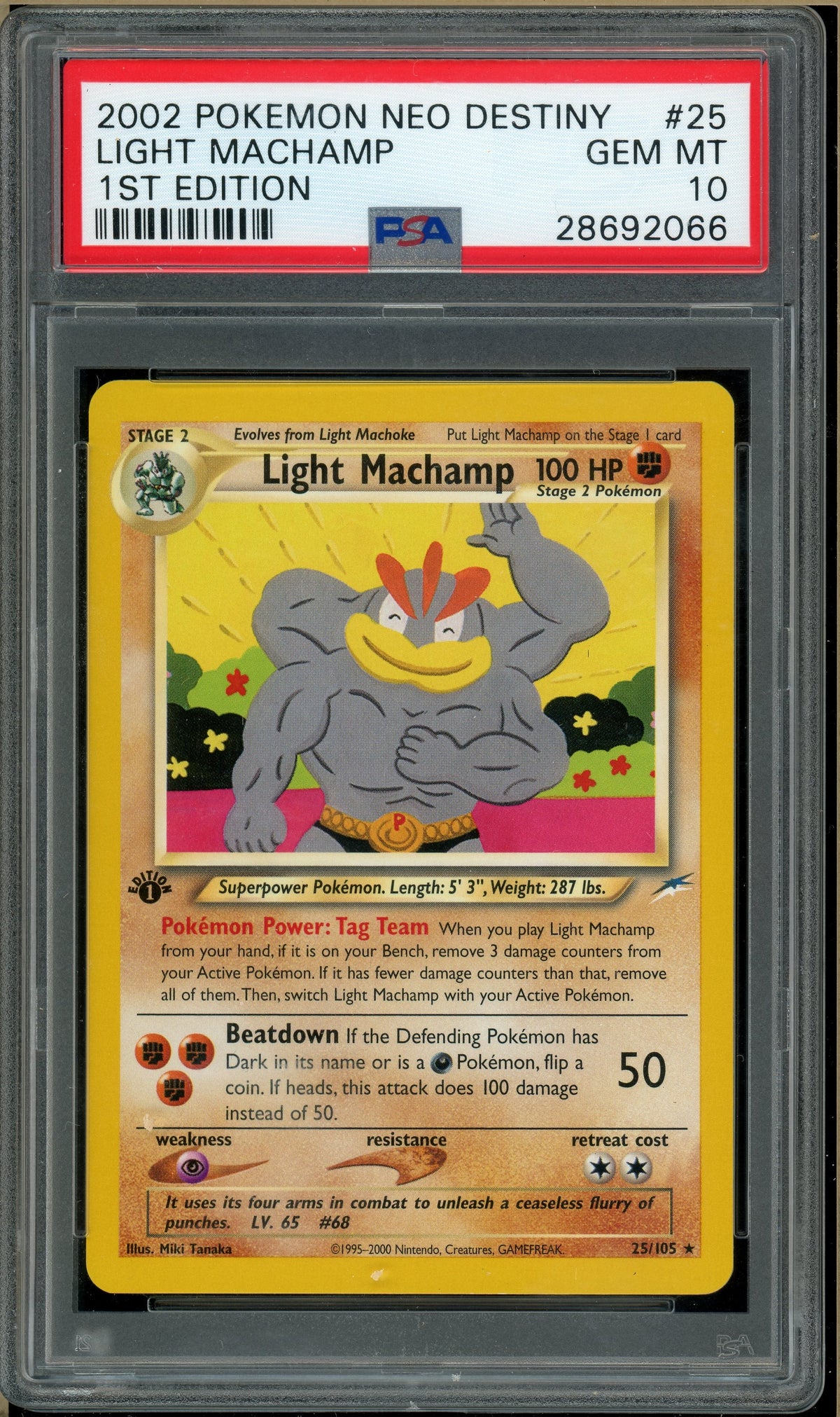Pokémon - Light Machamp Neo Destiny 1st Edition #25 PSA 10