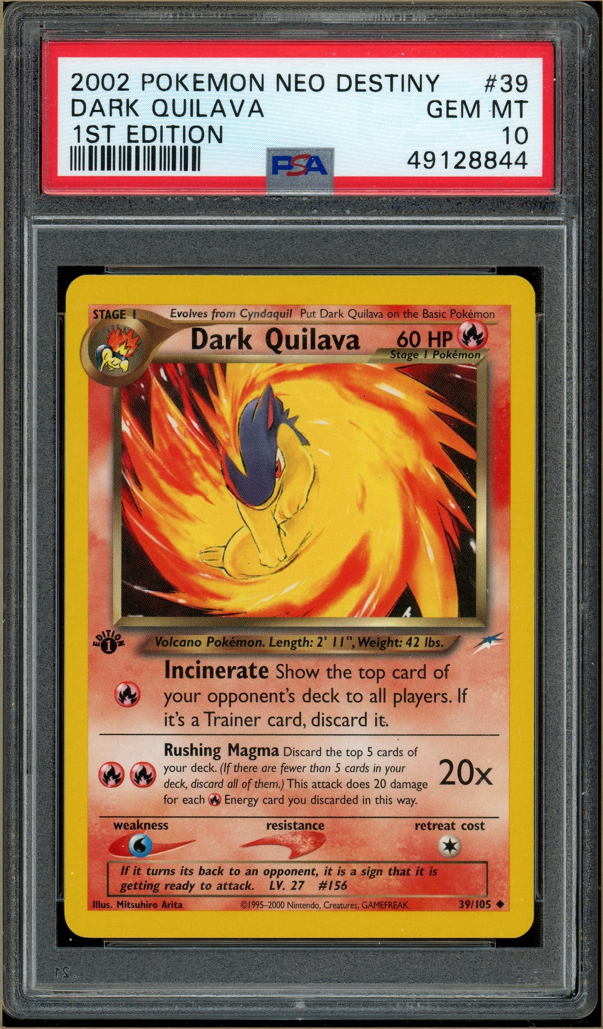 Pokémon - Dark Quilava Neo Destiny 1st Edition #39 PSA 10