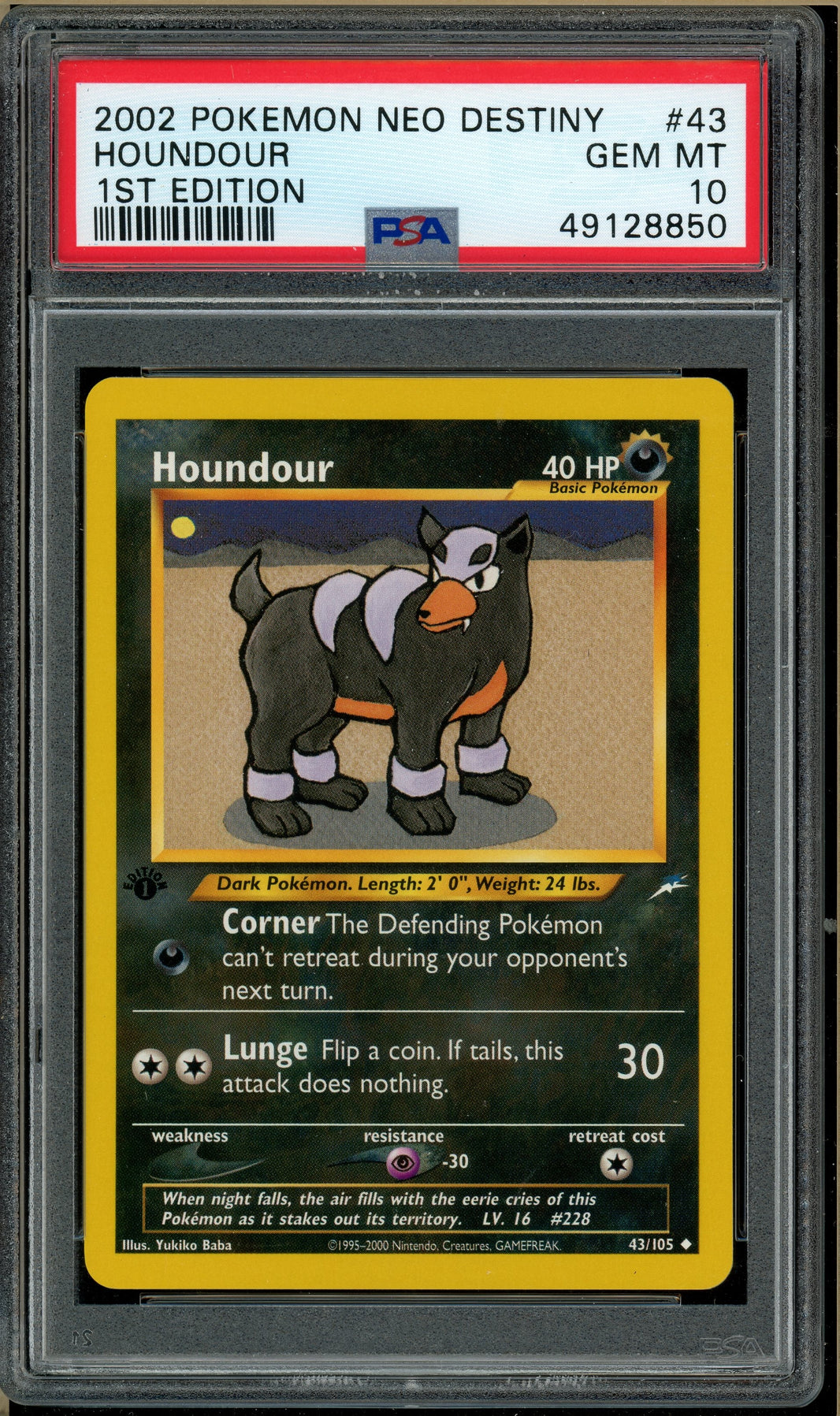 Pokémon - Houndour Neo Destiny 1st Edition #43 PSA 10