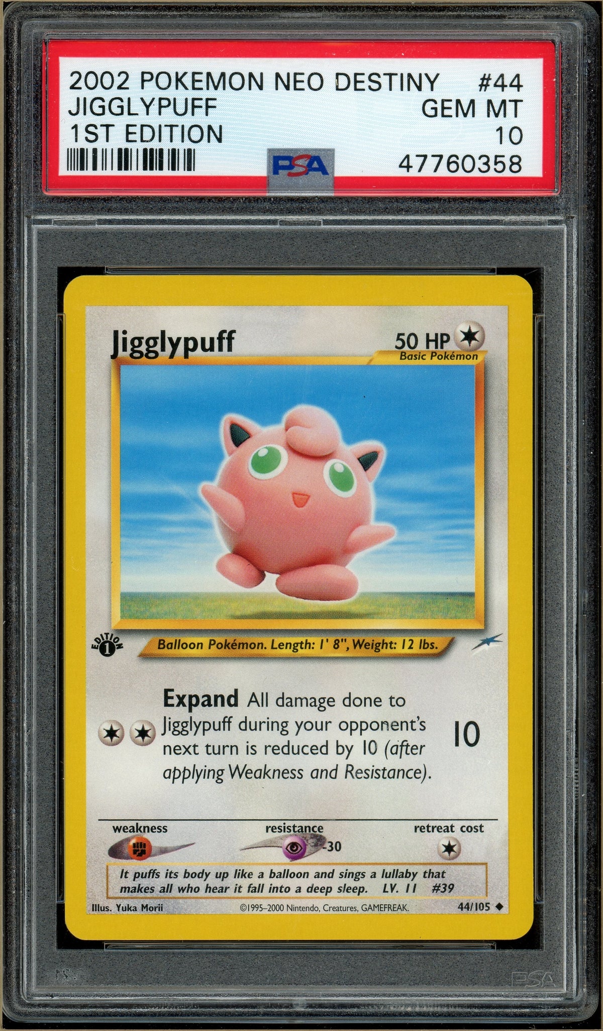 Pokémon - Jigglypuff Neo Destiny 1st Edition #44 PSA 10