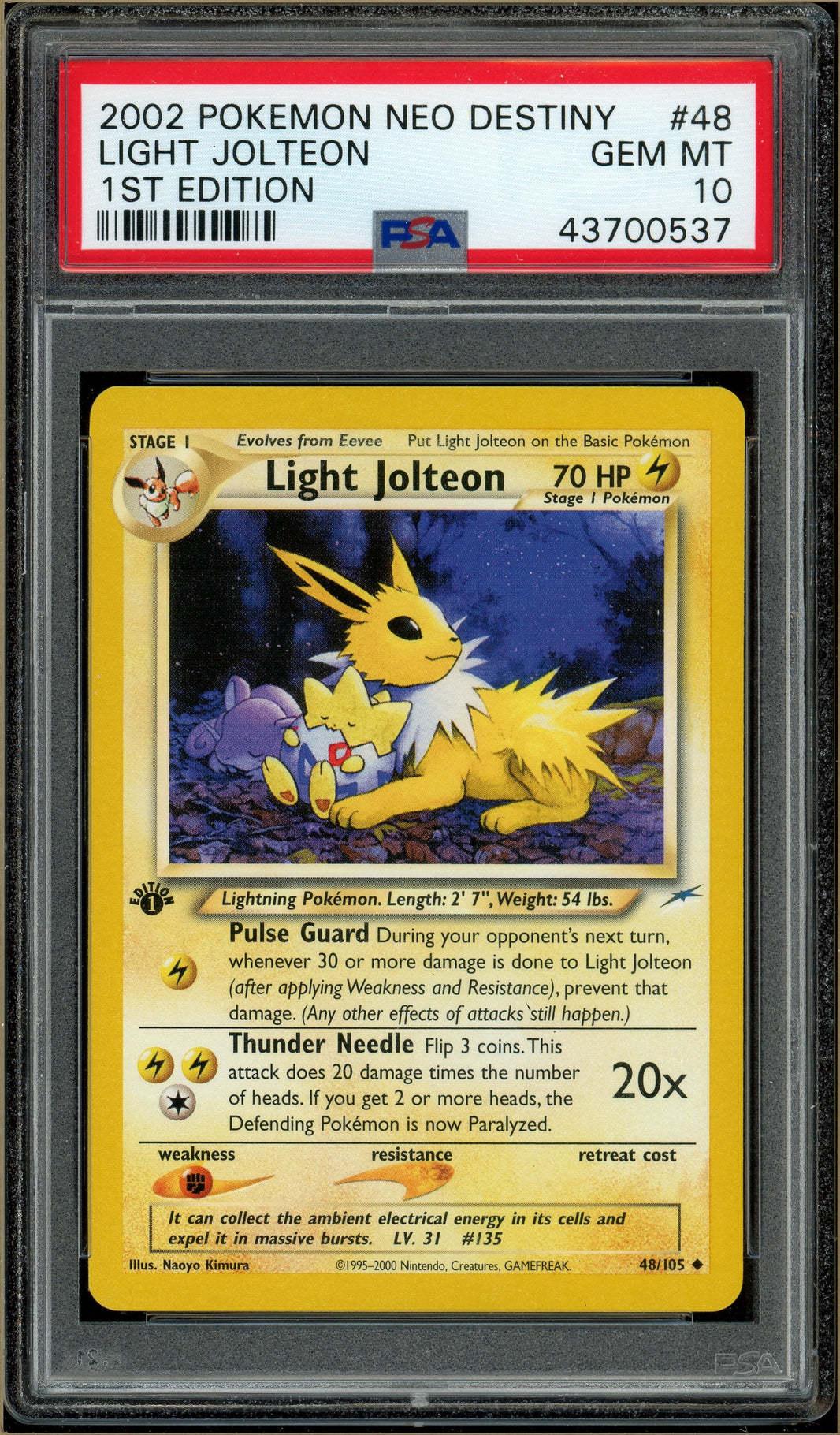 Pokémon - Light Jolteon Neo Destiny 1st Edition #48 PSA 10