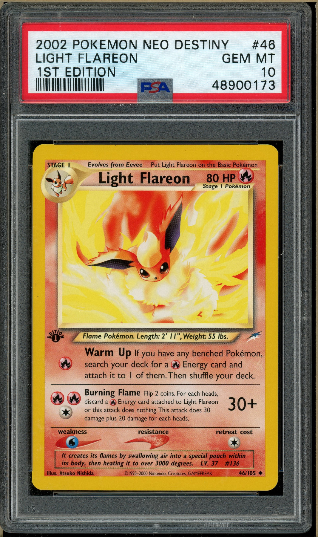 Pokémon - Light Flareon Neo Destiny 1st Edition #46 PSA 10