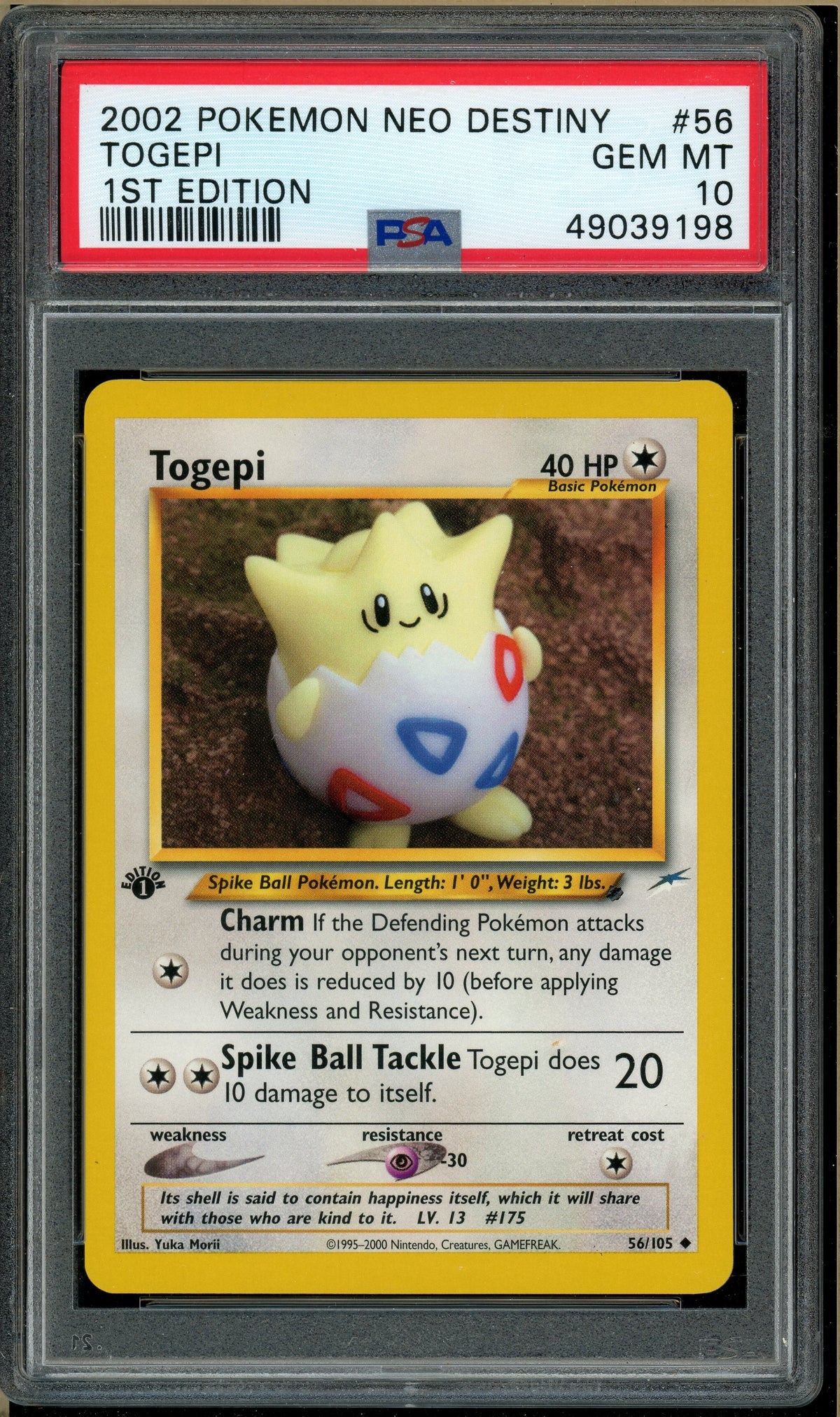 Pokémon - Togepi Neo Destiny 1st Edition #56 PSA 10