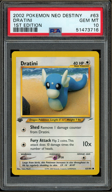 Pokémon - Dratini, Neo Destiny 1st Edition #63 PSA 10