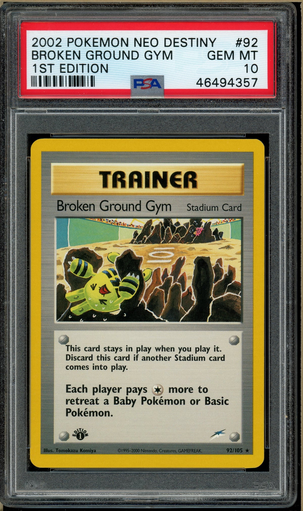 Pokémon - Broken Ground Gym Neo Destiny 1st Edition #92 PSA 10
