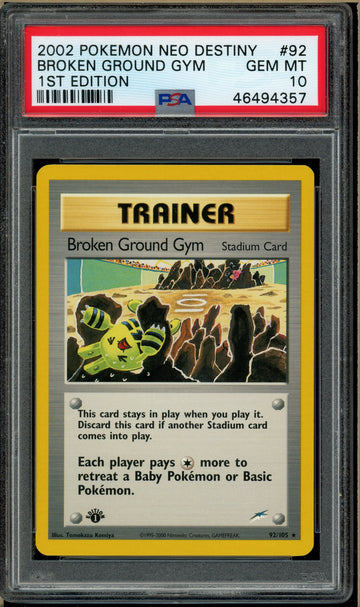 Pokémon - Broken Ground Gym Neo Destiny 1st Edition #92 PSA 10
