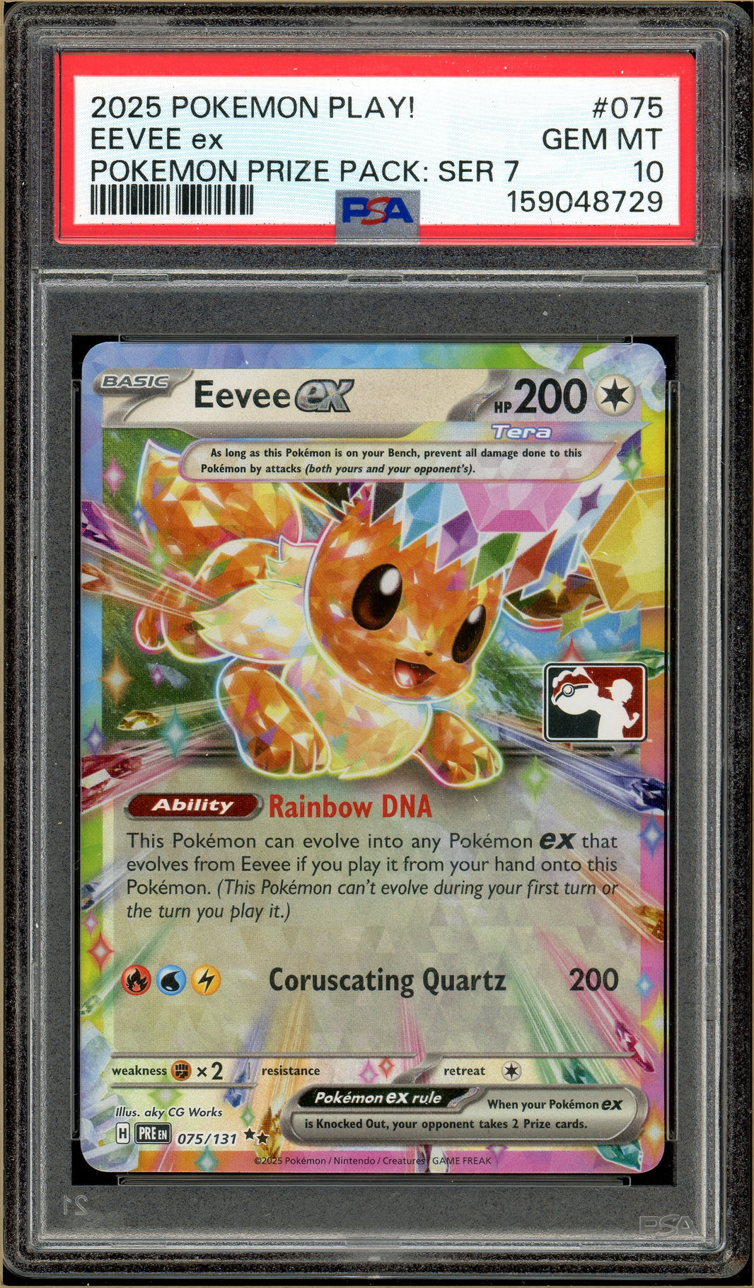 Pokémon - Eevee ex, Prize Pack Series 7 #075 PSA 10