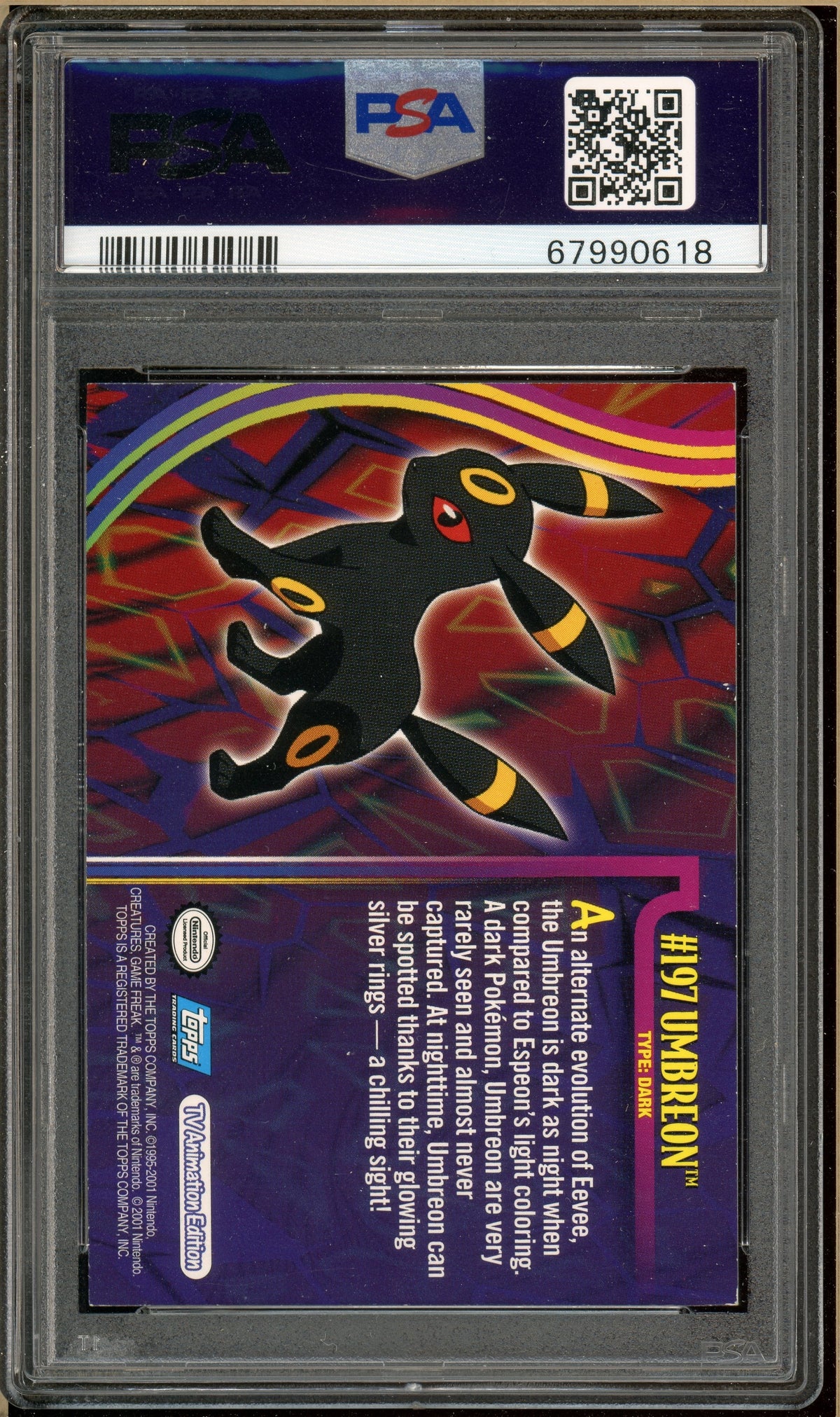 Pokémon - Umbreon, Johto League Champions 2001 Topps #197 PSA 8